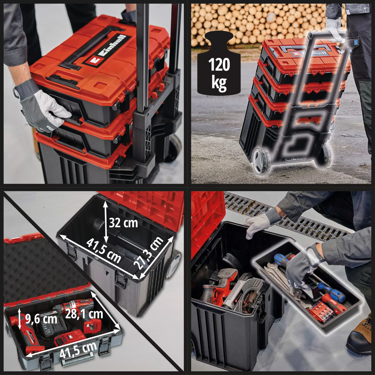 MALETÍN APILABLE TORRE DE MALETINES PARA HERRAMIENTAS E-CASE TOWER EINHELL - Cod. 4540015 - Imagen 2