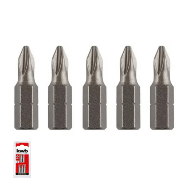 PUNTAS INDUSTRIAL STEEL PH1, PH2, PH3 BLISTER 25 mm PH1 (5 UNIDADES) - Cod. 120001